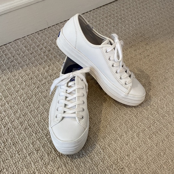 Keds Triple Kick leather Platform Sneakers in White size 6 - Picture 2 of 4